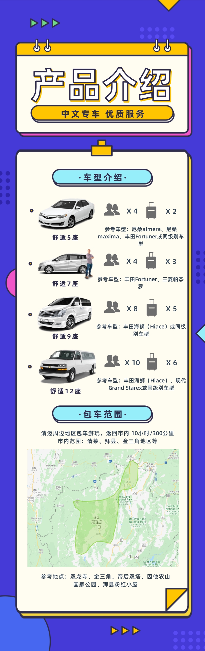 清迈周边包车产品介绍